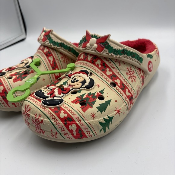 Crocs Adults Santa Mickey‎ Mouse Fair Isle Holiday Clogs M5/W7 NWT